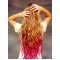 Wavy Blonde and Red to Purple Human Hair Ombre Wigs 