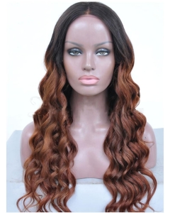24" Long Wavy Full Lace Wigs Ombre African American Wigs 24" Long Wavy Full Lace Wigs Ombre African American Wigs