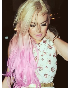 Discount New Arrival 22 Inches Wavy Blonde to Pink Human Hair Ombre Wigs Discount New Arrival 22 Inches Wavy Blonde to Pink Human Hair Ombre Wigs