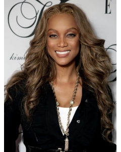 Tyra Banks Particularly Beautiful Long Beach-wave with Curls Glueless Lace Front Human Hair Wig 24 Inches Tyra Banks Particularly Beautiful Long Beach-wave with Curls Glueless Lace Front Human Hair Wig 24 Inches