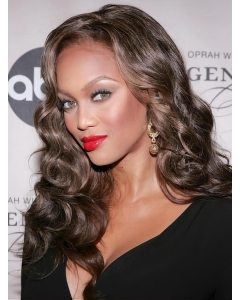Tyra Banks Hollywood Honey Long Natural-wave Style Lace Human Hair Wig 20 Inches Tyra Banks Hollywood Honey Long Natural-wave Style Lace Human Hair Wig 20 Inches