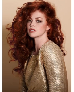 Durable Long Wavy Lace Front Copper Wigs 18 Inch Durable Long Wavy Lace Front Copper Wigs 18 Inch