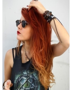 26 Inches Wavy Auburn to Blonde Human Hair Ombre Wigs  26 Inches Wavy Auburn to Blonde Human Hair Ombre Wigs