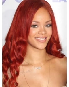 Rihanna Red Long Wavy Lace Front Human Hair Wigs Rihanna Red Long Wavy Lace Front Human Hair Wigs