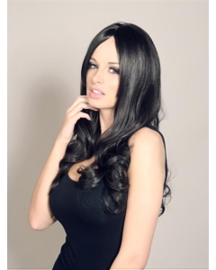Fabulous Black Wavy Long Celebrity Wigs Fabulous Black Wavy Long Celebrity Wigs