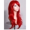 Dark Red Long Wavy With Bangs Lace Front Synthetic Wigs