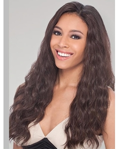 Top Lace Front Wavy Indian Remy Hair Long Wigs