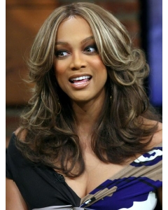 Tyra Banks Beautiful Intriguing Shoulder-hitting Long Wavy Layered Glueless Lace Front Human Hair Wig 16 Inches Tyra Banks Beautiful Intriguing Shoulder-hitting Long Wavy Layered Glueless Lace Front Human Hair Wig 16 Inches