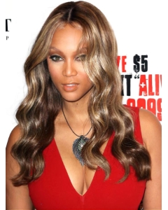 Tyra Banks Well-trimmed Long Wavy Lace Human Hair Wig 20 Inches Tyra Banks Well-trimmed Long Wavy Lace Human Hair Wig 20 Inches