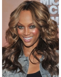 Tyra Banks Fabulous Long Wavy Lace Front Human Hair Wig 18 Inches with Loose Curls Tyra Banks Fabulous Long Wavy Lace Front Human Hair Wig 18 Inches with Loose Curls