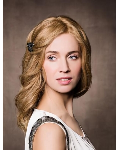 Monofilament 14" Wavy Synthetic Long Blonde Without Bangs Cancer Wig Monofilament 14" Wavy Synthetic Long Blonde Without Bangs Cancer Wig