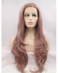 Long Pink Layered 26" Lace Front Wavy Synthetic Wigs Long Pink Layered 26" Lace Front Wavy Synthetic Wigs