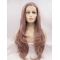 Long Pink Layered 26" Lace Front Wavy Synthetic Wigs