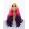 Long Ombre/2 Tone Without Bangs 30" Lace Front Wavy Synthetic Wigs