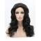 Shoulder Length Black Without Bangs 17" Lace Front Wavy Synthetic Wigs
