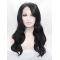 18" Wavy Black With Bangs Synthetic Lace Front Long Wigs