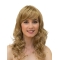 Curly Monofilament Blonde With Bangs Synthetic Ladies Long Wigs