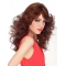 Monofilament Auburn 16" Curly Long With Bangs Human Hair Wigs True