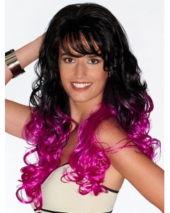 22" Curly Ombre/2 tone With Bangs Long Wigs 22" Curly Ombre/2 tone With Bangs Long Wigs