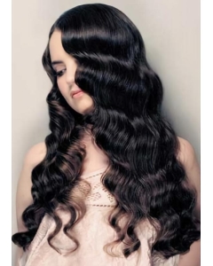 Beautiful Remy Human Hair Black Curly Long Wigs Beautiful Remy Human Hair Black Curly Long Wigs