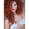 Comfortable Long Curly Lace Front Copper Wigs 16 Inch