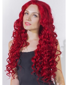 24 Inches Curly Long Lace Front Red Human Wigs 24 Inches Curly Long Lace Front Red Human Wigs