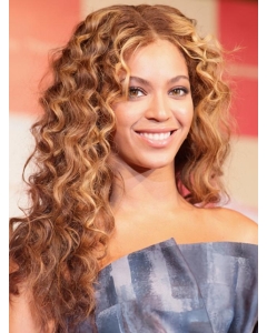 Beyonce Knowles Knock-out Long Curly Glueless Lace Front Human Hair Wig about 22 Inches Beyonce Knowles Knock-out Long Curly Glueless Lace Front Human Hair Wig about 22 Inches