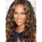 Tyra Banks Trendy and Fun Long Curly Full Lace Human Hair Wig 20 Inches