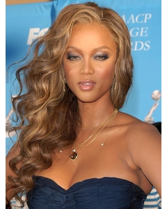 Tyra Banks Charming Sultry Long Curly Glueless Lace Front Human Hair Wig 22 Inches Tyra Banks Charming Sultry Long Curly Glueless Lace Front Human Hair Wig 22 Inches