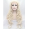 25" Curly Blonde Without Bangs Synthetic Lace Front Long Wigs