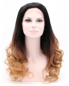 23" Curly Ombre/2 Tone Without Bangs Synthetic Lace Front Long Wigs 23" Curly Ombre/2 Tone Without Bangs Synthetic Lace Front Long Wigs