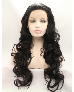 Without Bangs Black 28" Curly Long Lace Front Synthetic Wigs Without Bangs Black 28" Curly Long Lace Front Synthetic Wigs