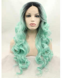 Without Bangs Ombre/2 Tone 26" Curly Long Lace Front Synthetic Wigs Without Bangs Ombre/2 Tone 26" Curly Long Lace Front Synthetic Wigs