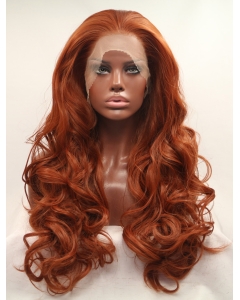 Without Bangs Orange 27" Curly Long Lace Front Synthetic Wigs Without Bangs Orange 27" Curly Long Lace Front Synthetic Wigs