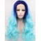 Synthetic Lace Front \Curly Ombre/2 Tone Layered Long Women Wigs