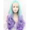  Curly Ombre/2 Tone Layered Synthetic Long Lace Front  Women Wigs
