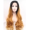  Curly Ombre/2 Tone Without Bangs Synthetic Long Lace Front Women Wigs