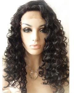 Curly Without Bangs Black Shoulder Length Lace Front Synthetic Women Wigs   Curly Without Bangs Black Shoulder Length Lace Front Synthetic Women Wigs