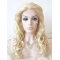  Curly Blonde Without Bangs Lace Front  Long Synthetic Women Wigs