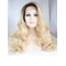  Curly Synthetic Blonde Without Bangs Lace Front Long Women Wigs