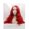  Curly Synthetic Red Without Bangs Long Lace Front Women Wigs