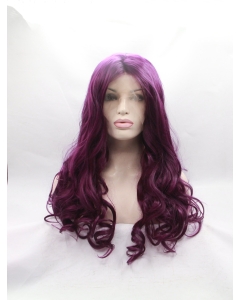 Curly Synthetic Purple Without Bangs Long Lace Front Women Wigs  Curly Synthetic Purple Without Bangs Long Lace Front Women Wigs
