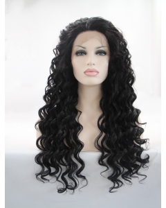 Without Bangs Black  Curly Long Lace Front Synthetic Women Wigs Without Bangs Black  Curly Long Lace Front Synthetic Women Wigs