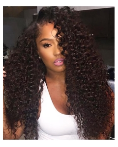 Remy Human Hair  Without Bangs Black Curly 360 Lace Women Wigs Remy Human Hair  Without Bangs Black Curly 360 Lace Women Wigs