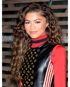 Lace Front Curly Long Without Bangs Synthetic Women Zendaya Wigs Lace Front Curly Long Without Bangs Synthetic Women Zendaya Wigs