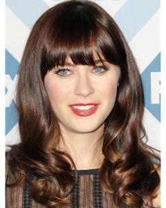 Lace Front Long Synthetic Curly Women Zooey Deschanel Wigs  Lace Front Long Synthetic Curly Women Zooey Deschanel Wigs