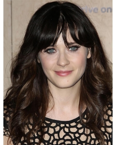 Lace Front Long Synthetic Curly Women Zooey Deschanel Wigs  Lace Front Long Synthetic Curly Women Zooey Deschanel Wigs
