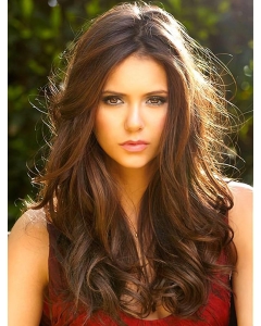 Without Bangs Curly Long Brown Lace Front Nina Dobrev Wigs Without Bangs Curly Long Brown Lace Front Nina Dobrev Wigs