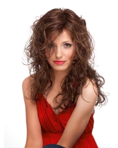 Auburn Layered Curly Lace Front Graceful Long Human Hair Women Wigs For Cancer Auburn Layered Curly Lace Front Graceful Long Human Hair Women Wigs For Cancer