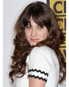 Polite Brown Curly Capless Long Human Hair Celebrity Women Wigs Polite Brown Curly Capless Long Human Hair Celebrity Women Wigs